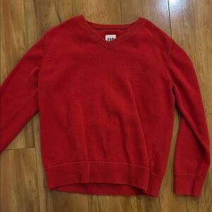 GAP Bright Red V-Neck Sweater